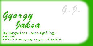 gyorgy jaksa business card